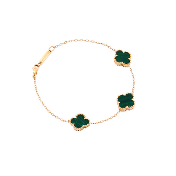 دستبند طرح ونکلیف مالاکیت سه تایی