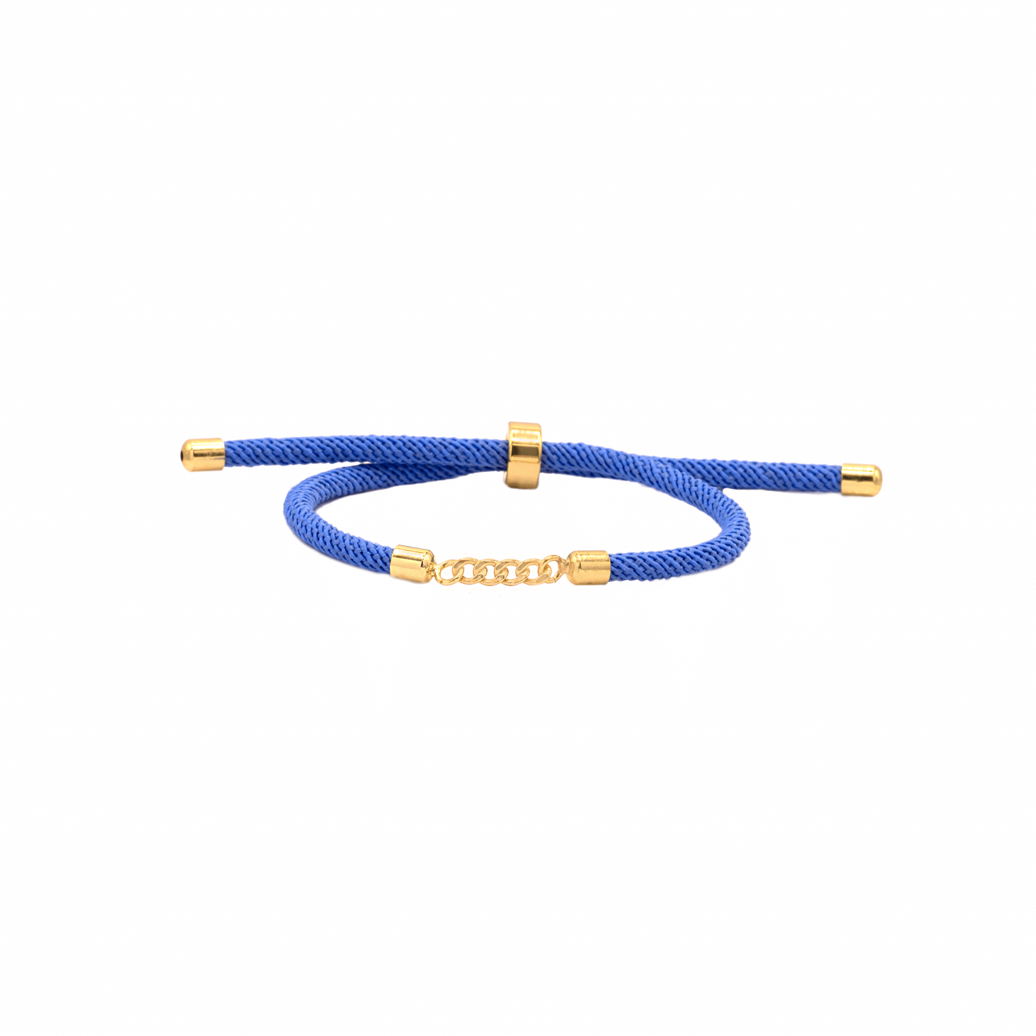 دستبند کارتیه و بند طنابی (4 حلقه) نیلی - الی گلد گالری