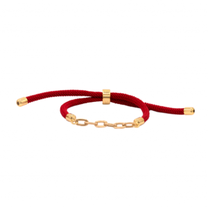 دستبند سوپر لایت و بند طنابی قرمز (6 حلقه) - الی گلد گالری