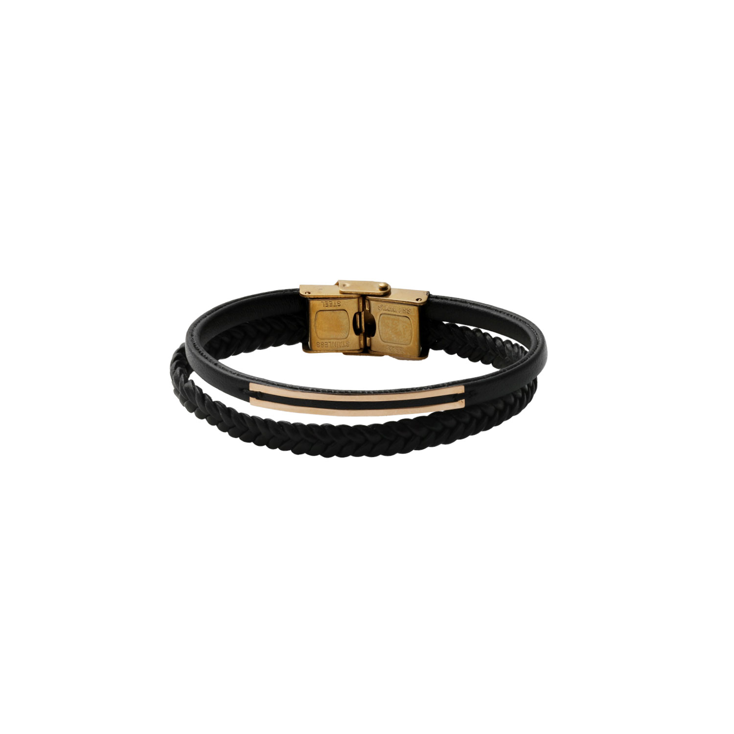 دستبند تو خالی مردانه مشکی LG100 دستبند تو خالی مردانه مشکی LG100