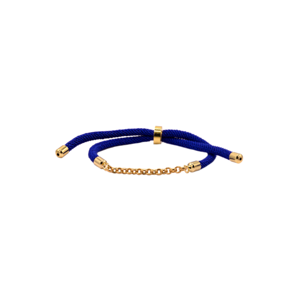دستبند رولو و بند طنابی (16 حلقه) آبی - الی گلد گالری