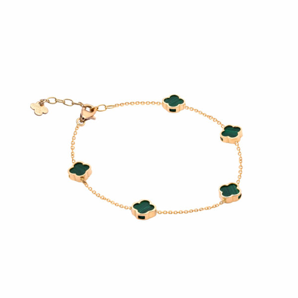 دستبند طرح ونکلیف مالاکیت پنج تایی