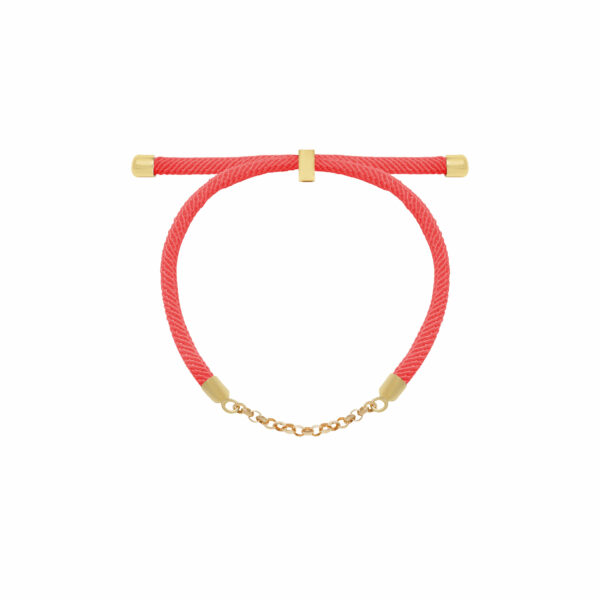 دستبند رولو و بند طنابی صورتی (15 حلقه)