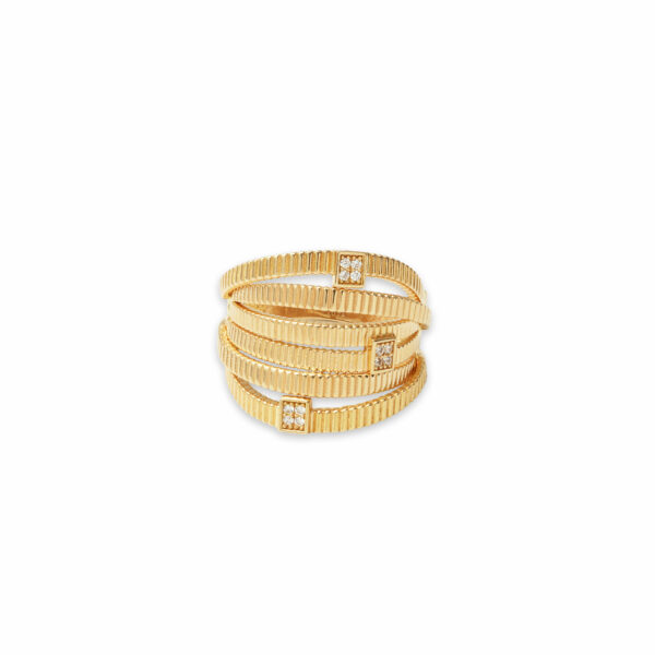 انگشتر چند لاین نبات و نگین مربع