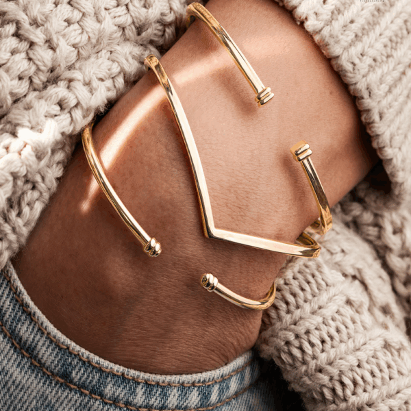 النگو پروفیل مکعب خط دار - الی گلد گالری