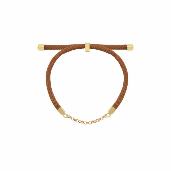 دستبند رولو و بند طنابی قهوه ای (15 حلقه)