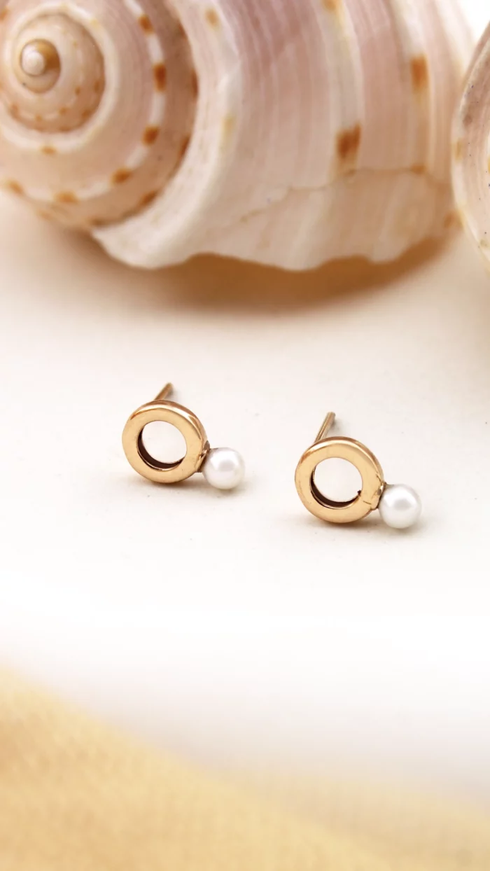 گوشواره حلقه پهن و مروارید