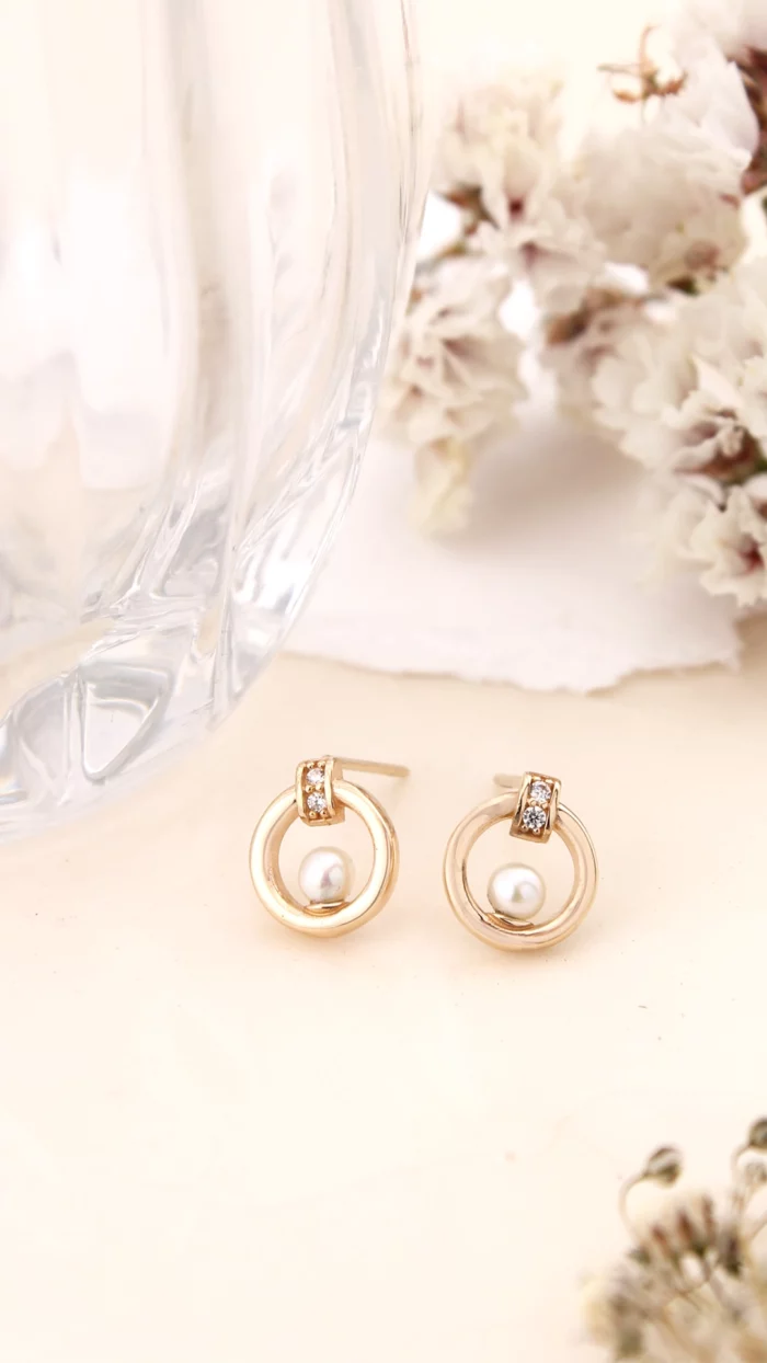 گوشواره آرن و خط نگینی و مروارید