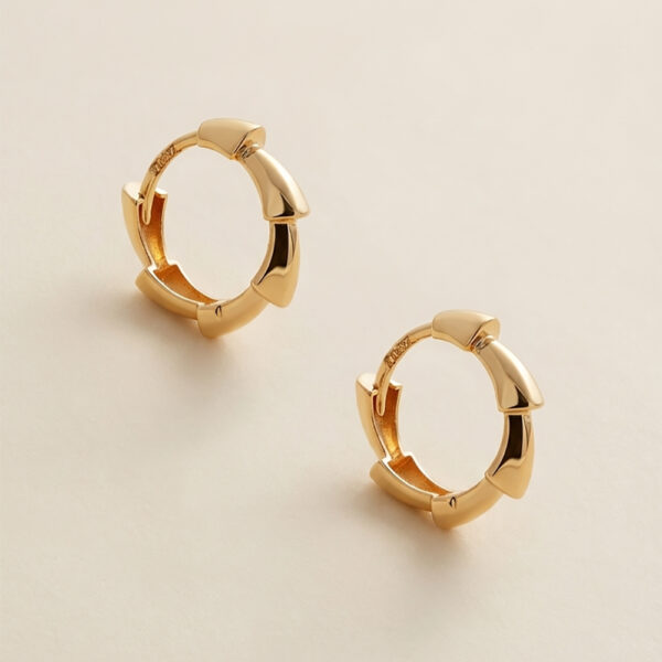 گوشواره حلقه چند ضلعی مطبق ظریف