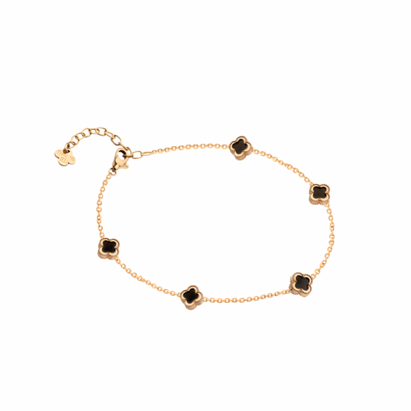 دستبند طرح ونکلیف سنگ پنج تایی ظریف