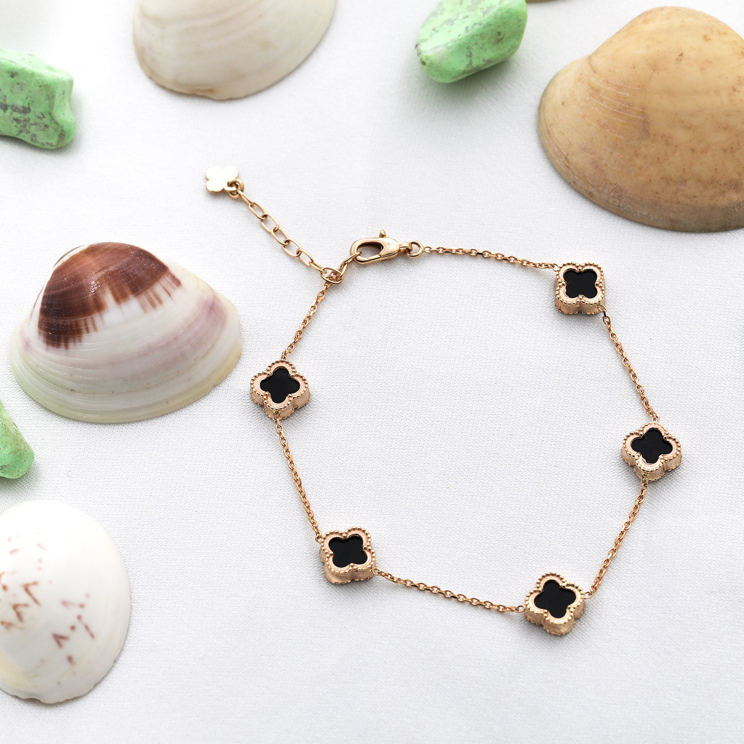 دستبند-طرح-ونکلیف-سنگ-پنج-تایی-ظریف