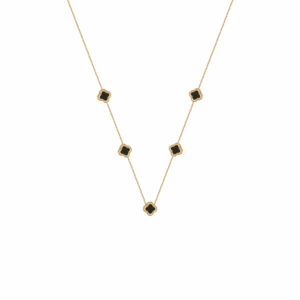 گردنبند طرح ونکلیف سنگ پنج تایی ظریف