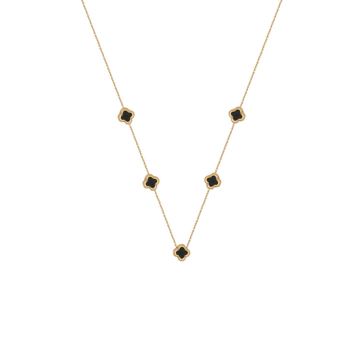 گردنبند-طرح-ونکلیف--سنگ-5-ظریف گردنبند طرح ونکلیف سنگ پنج تایی ظریف