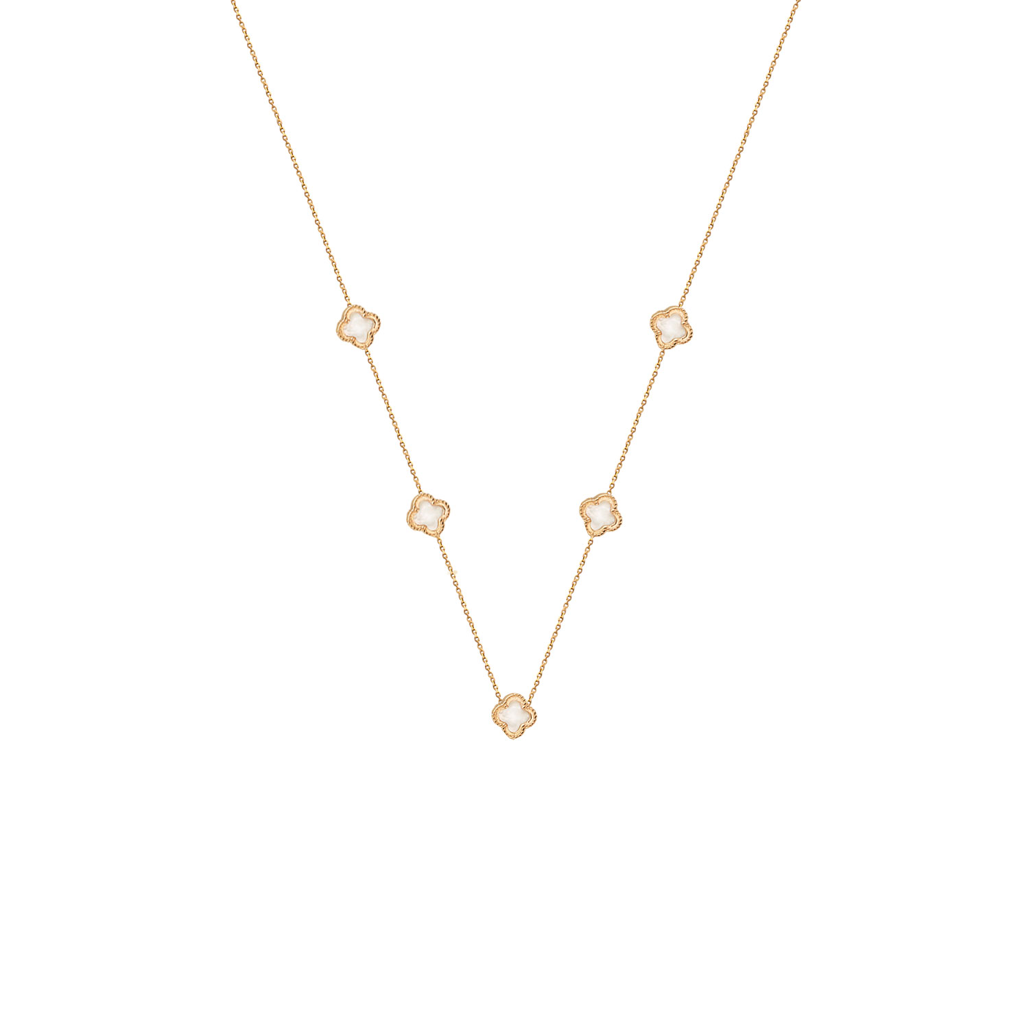 گردنبند-طرح-ونکلیف-صدف-5-ظریف گردنبند طرح ونکلیف صدف پنج تایی ظریف