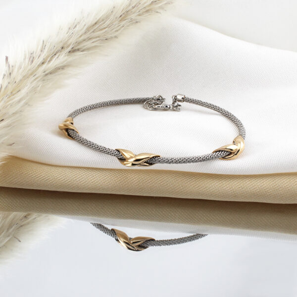 النگو فرد و سه ایکس دو رنگ سفید طلایی