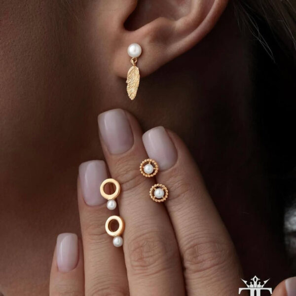 گوشواره پر ظریف و مروارید