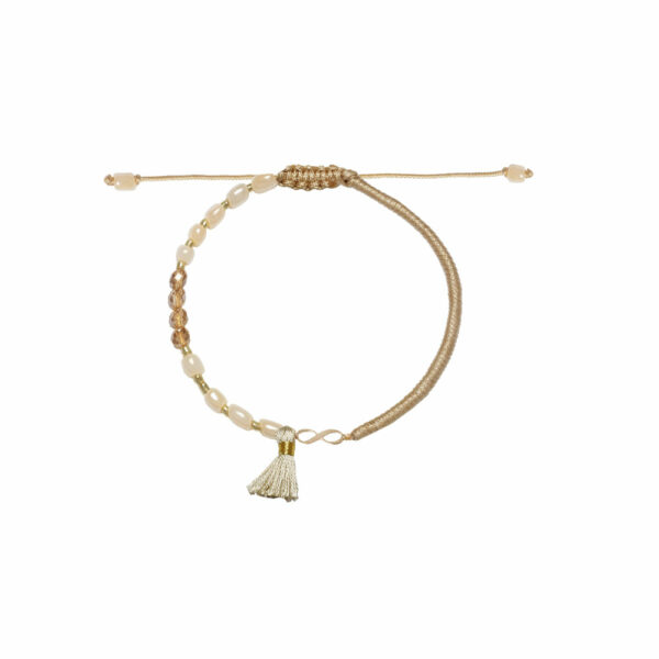 دستبند بینهایت فر دار و بافت و سنگ