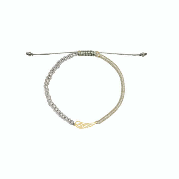 دستبند بال و بافت و سنگ طوسی