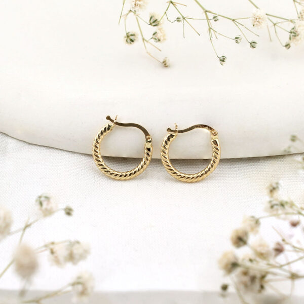 گوشواره حلقه طنابی تخت