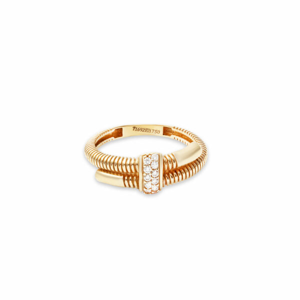 انگشتر فنر و خط نگینی