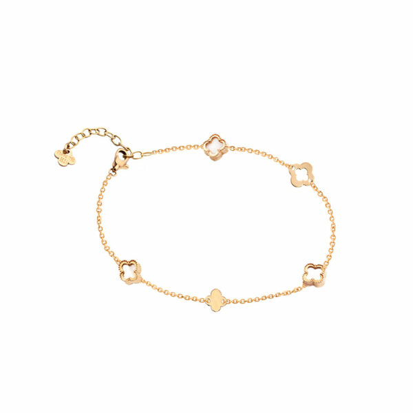 دستبند طرح ونکلیف صدف پر خالی ظریف