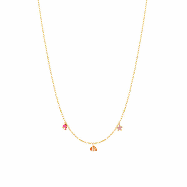 گردنبند رولو ظریف نمو ترکیبی مینایی بچه گانه