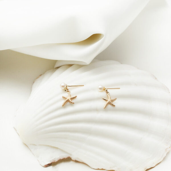 گوشواره استار فیش ظریف و مروارید