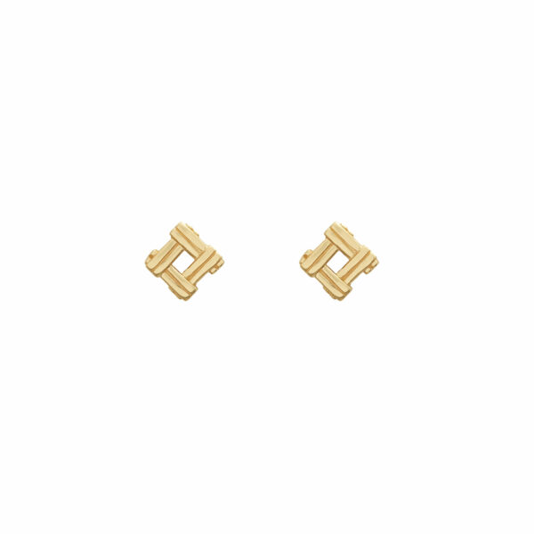 Hollow square wicker earrings