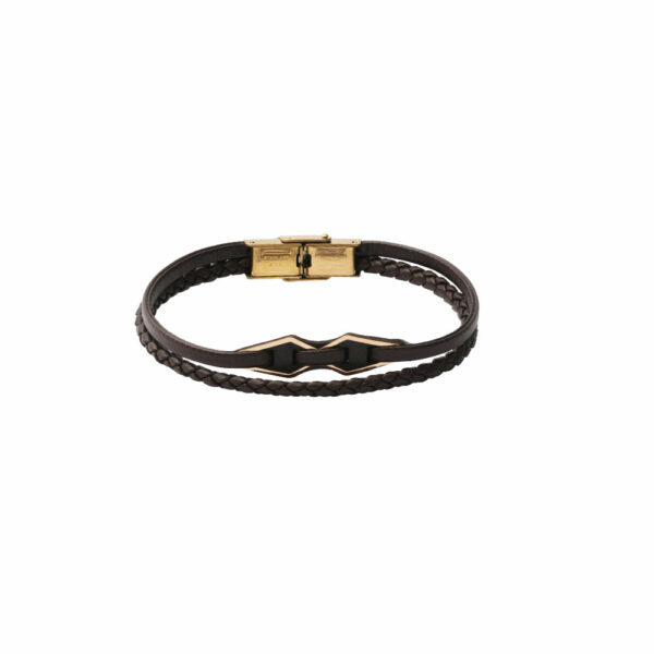 دستبند مردانه قهوه ای LV1007