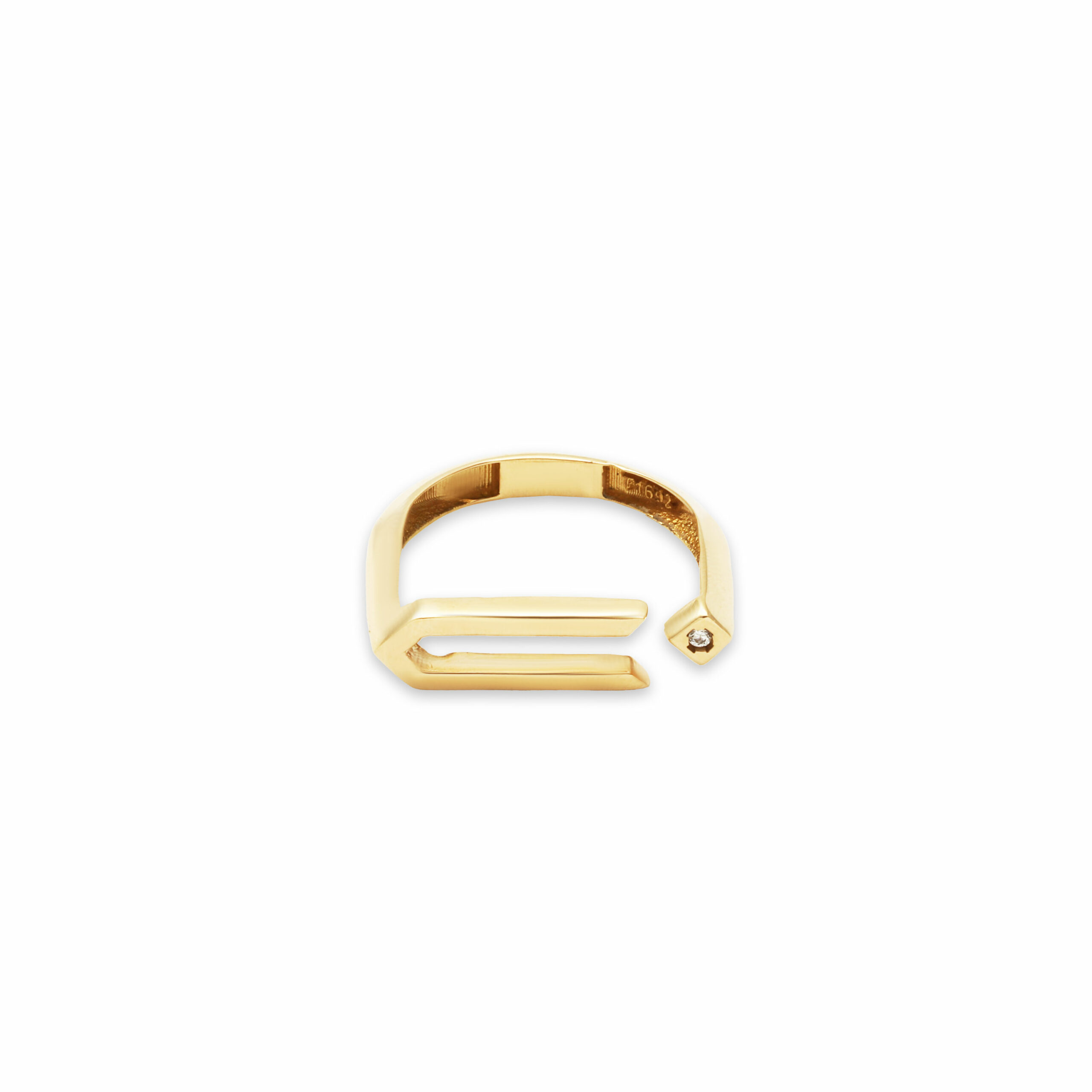 انگشتر-یو-و-نگین-ظریف انگشتر یو و نگین ظریف