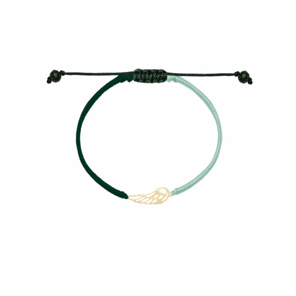 دستبند بال و بافت سبز و فیروزه ای