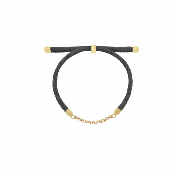 دستبند رولو و بند طنابی خاکستری (15 حلقه)