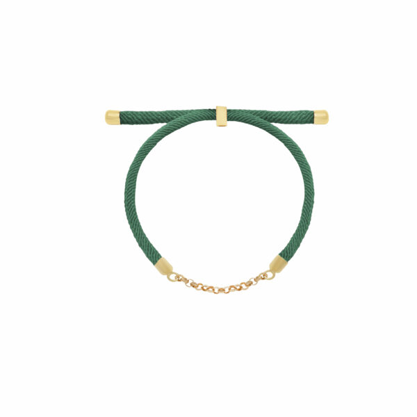 دستبند رولو و بند طنابی سبز نعنایی (15 حلقه)