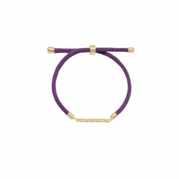 دستبند کارتیه و بند طنابی بنفش (10 حلقه)