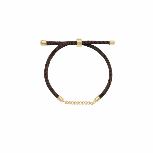 دستبند کارتیه و بند طنابی قهوه ای (10 حلقه)