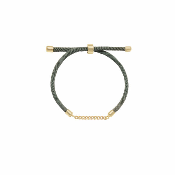 دستبند کارتیه و بند طنابی سبز یشمی (10 حلقه)