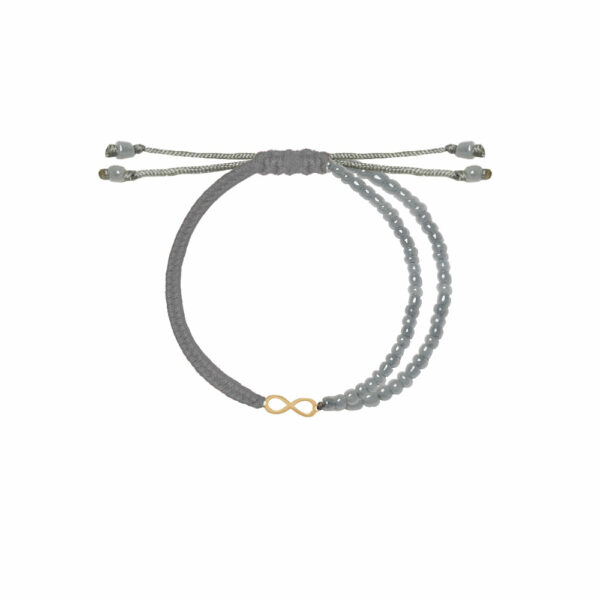 دستبند بی نهایت و بافت و سنگ طوسی