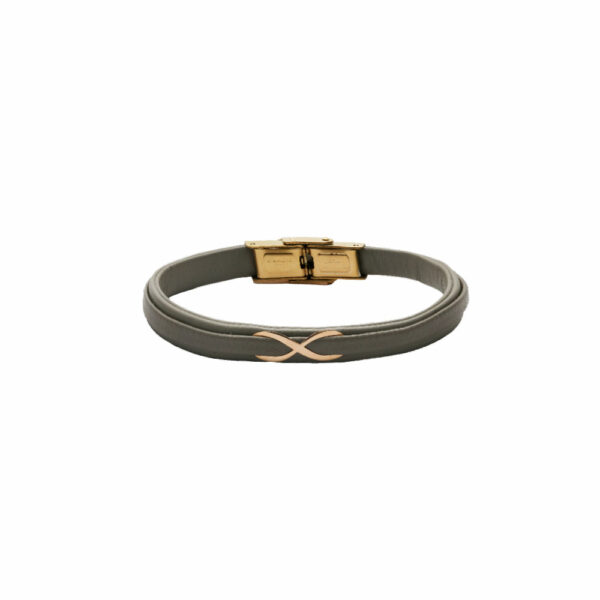 دستبند LP100140 بی نهایت و چرم طوسی