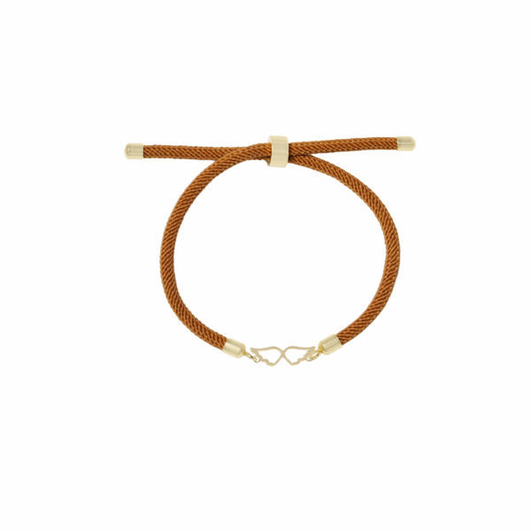 دستبند دو بال و بند طنابی قهوه ای