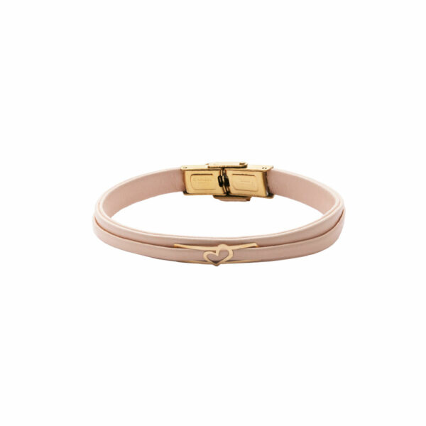 دستبند قلب LP100140 فر دار صورتی