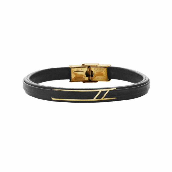 دستبند مستطیل و دو خط مورب مردانه خاکستری