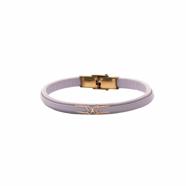 دستبند LP100140 پروانه چرم یاسی