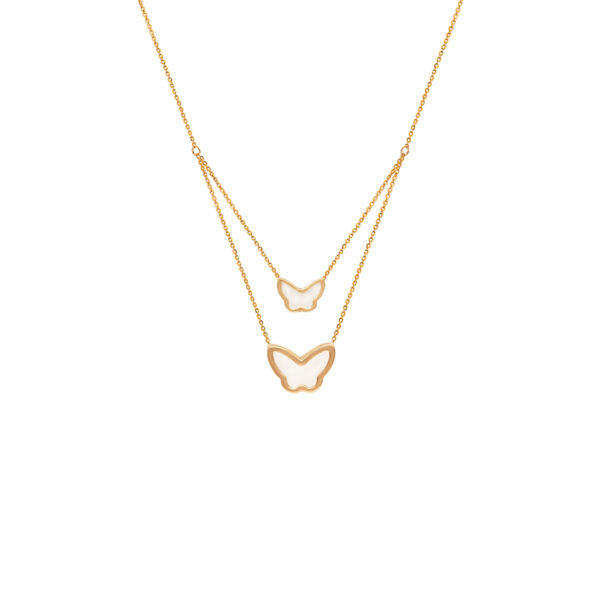 گردنبند دو رج پروانه و صدف