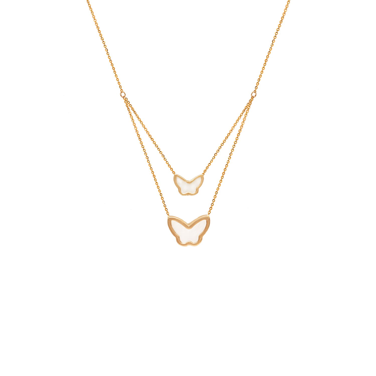 گردنبند-دو-رج-طرح-پروانه-صدف