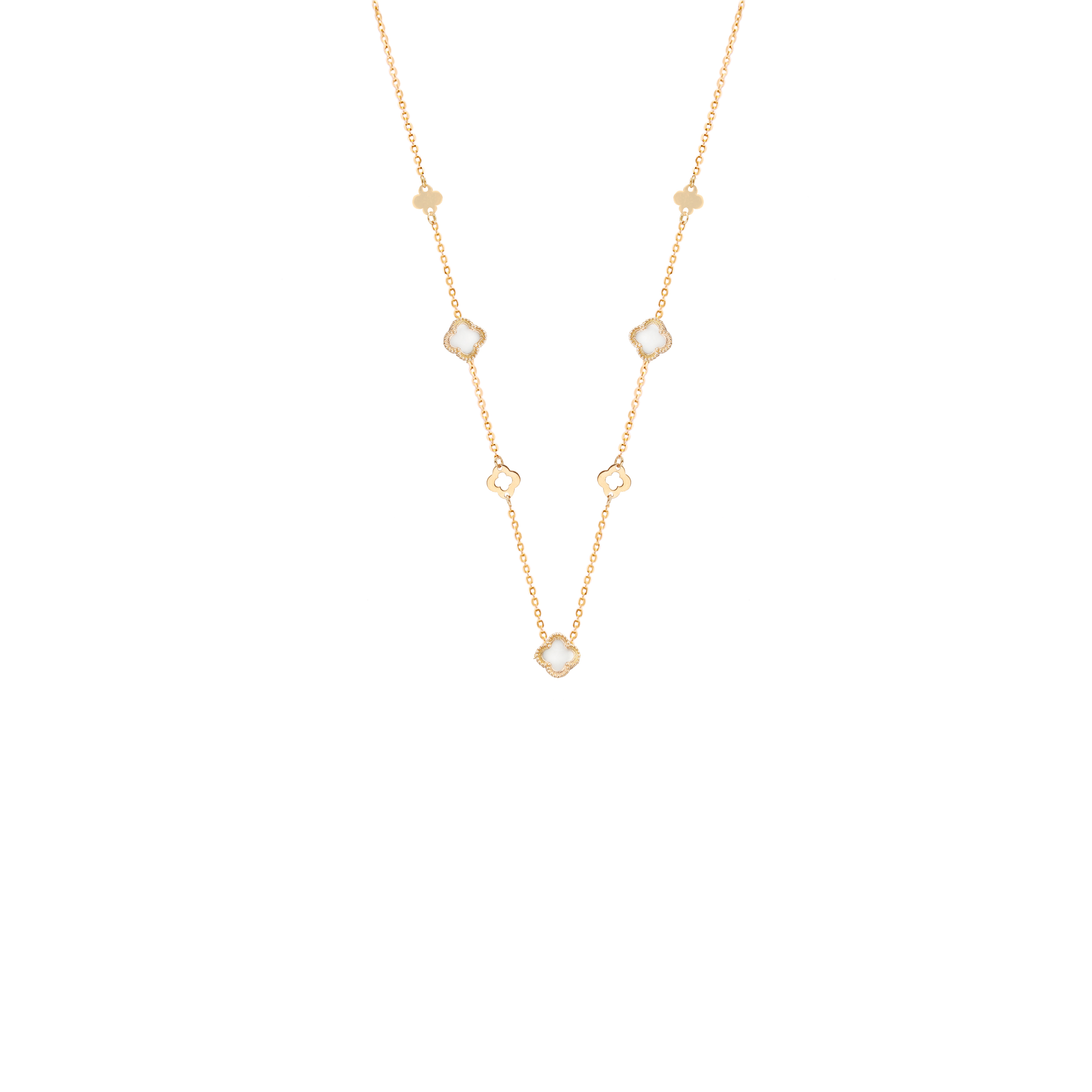 گردنبند-طرح-ونکلیف-صدف-پر-و-خالی-ظریف گردنبند طرح ونکلیف صدف پر خالی ظریف