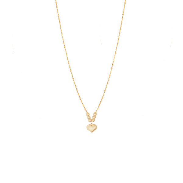 گردنبند قلب برجسته و گوی ظریف