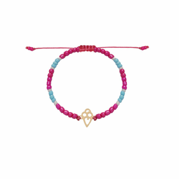 دستبند آیس کریم و سنگ صورتی