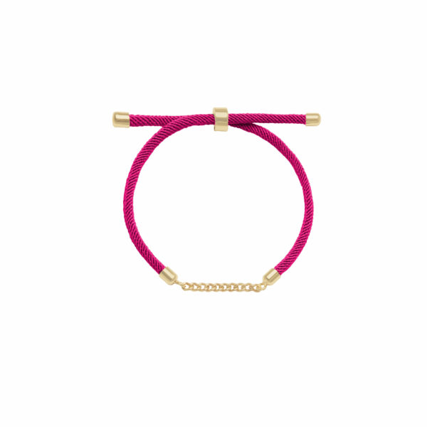 دستبند کارتیه و بند طنابی سرخابی (10 حلقه)