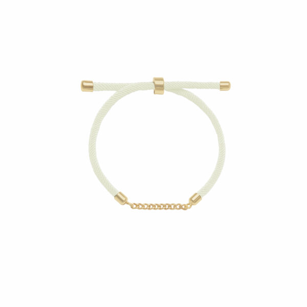 دستبند کارتیه و بند طنابی شیری (10 حلقه)