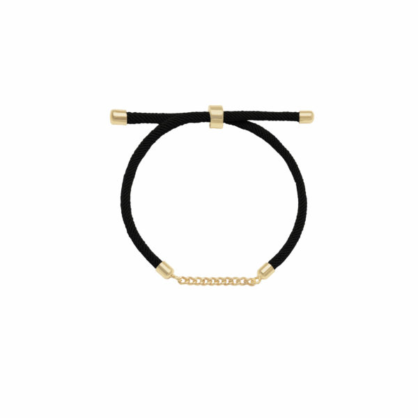 دستبند کارتیه و بند طنابی مشکی (10 حلقه)